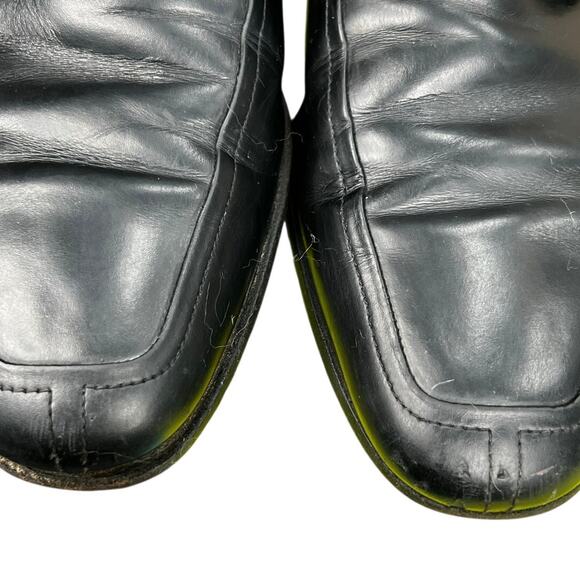 Vintage Salvatore Ferragamo Gancini Black Leather Slip On Loafers Size 9 2 EE main image 8